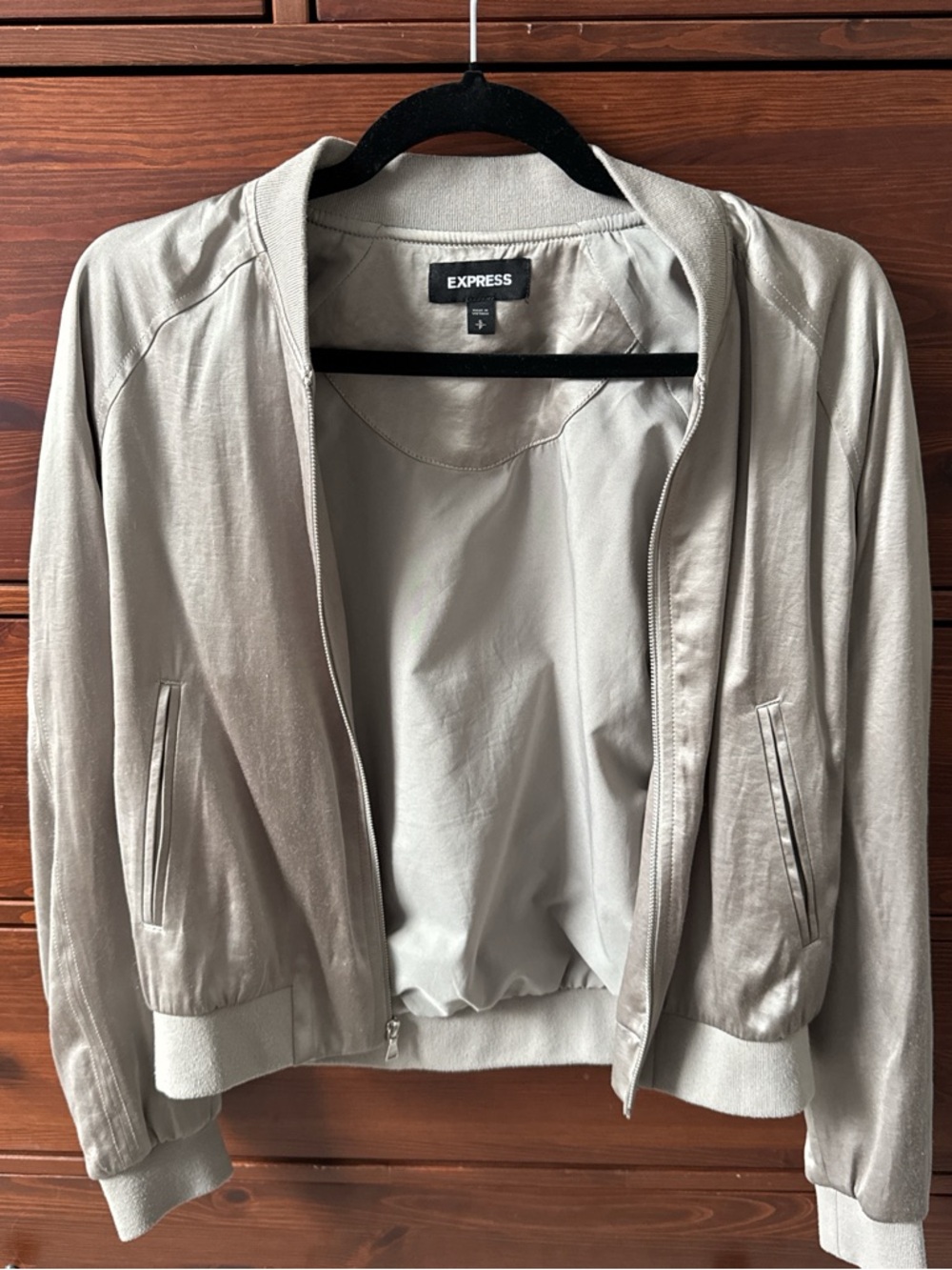 Express Women’s Light Green Bomber Jacket